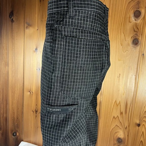 IceBerg History Vintage Plaid Hammer Loop Baggy Jeans Made in Italy Rare 34x32 - Picture 6 of 11